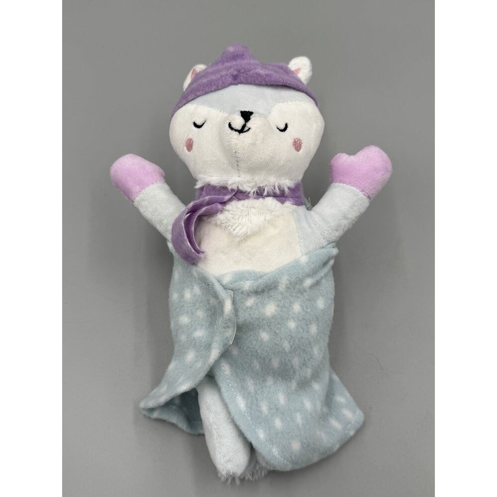 Plush Fox Blue Blanket Swaddle 10" Stuffed Animal Toy Lovey RMS International
